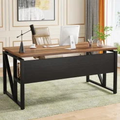 Tribesigns Desks*55" /63" Computer Desk Writing Table with Bottom Storage Shelf