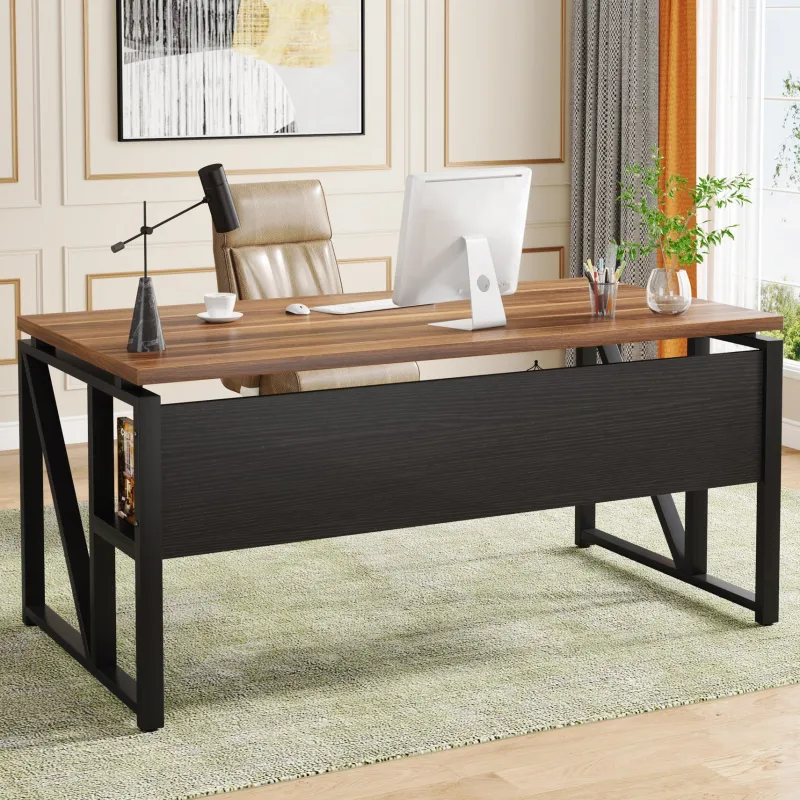 Tribesigns Desks*55" /63" Computer Desk Writing Table with Bottom Storage Shelf