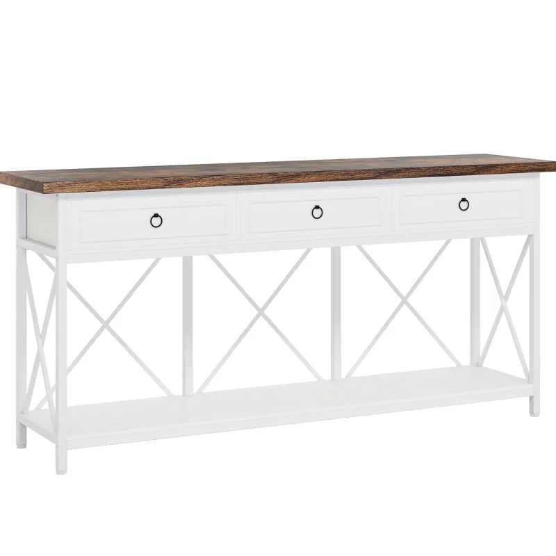 Tribesigns Console Tables|Console Tables*3 - Drawer Console Table, 70.8" Sofa Foyer Table with Storage Shelf