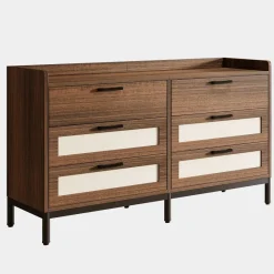 Tribesigns Chests Of Drawers*6 - Drawer Dresser, 55" Rustic Chest of Drawers Dresser Organizer