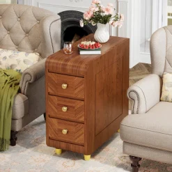 Tribesigns End & Side Tables*3 - Drawer End Table, Small Classic Sofa Side table Bedside Table