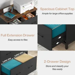 Tribesigns Printer Stands|Printer Stands*2 - Drawer File Cabinet, Lateral Filing Cabinet Printer Stand