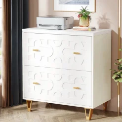 Tribesigns Printer Stands|Printer Stands*2 - Drawer File Cabinet, Modern Storage Filing Cabinet Printer Stand