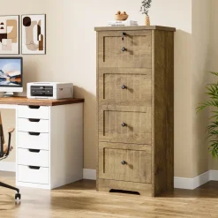 Tribesigns File Cabinets|File Cabinets*4 - Drawer File Cabinet, Vintage Vertical Filing Cabinet