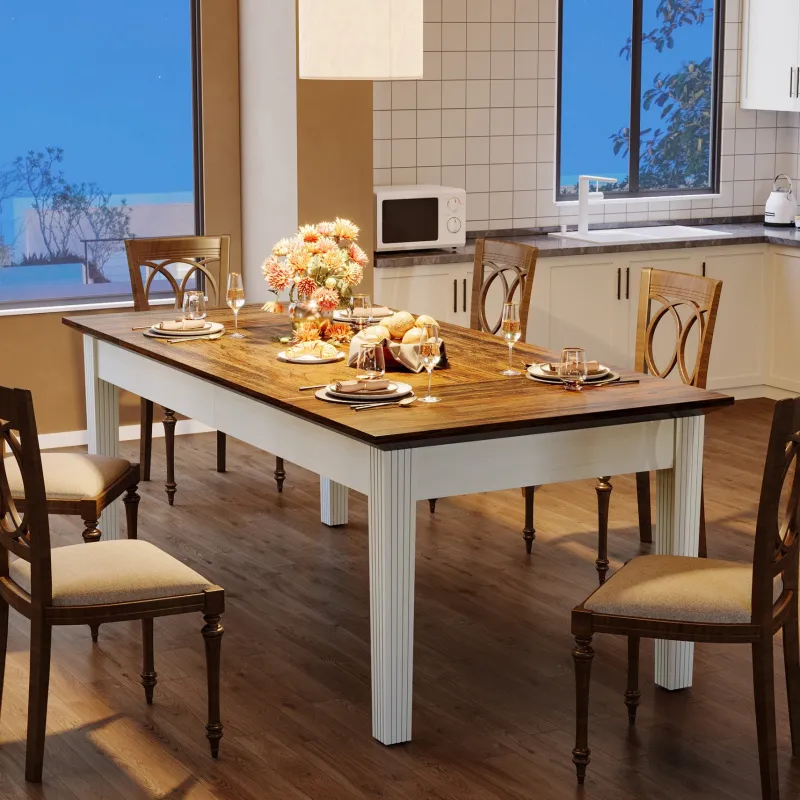Tribesigns Dining Tables*62 - Inch Dining Table, Farmhouse Rectangular Kitchen Table for 4 - 6