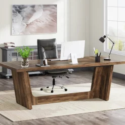 Tribesigns Desks*70.8 - Inch Executive Desk, Wood Study Computer Desk Writing Table