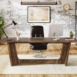 Tribesigns Desks*70.8 - Inch Executive Desk, Wood Study Computer Desk Writing Table