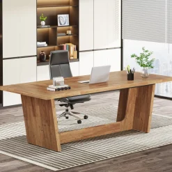 Tribesigns Desks*70.8 - Inch Executive Desk, Wood Study Computer Desk Writing Table
