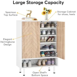 Tribesigns Shoe Racks & Cabinets|Shoe Racks & Cabinets*18 - Pair Shoe Cabinet, 6 - Tier Shoe Rack Organizer Cabinet with Door