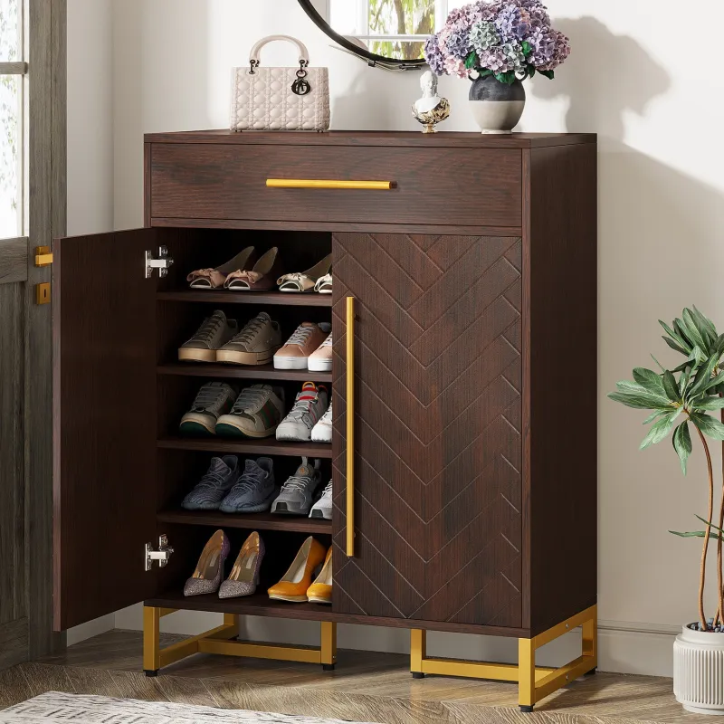 Tribesigns Shoe Racks & Cabinets|Shoe Racks & Cabinets*20 - Pair Shoe Cabinet Organizer with Drawer & Adjustable Shelves