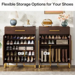 Tribesigns Shoe Racks & Cabinets|Shoe Racks & Cabinets*20 - Pair Shoe Cabinet Organizer with Drawer & Adjustable Shelves