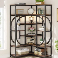 Tribesigns Bookcases & Bookshelves|Bookcases & Bookshelves*7 - Shelf Corner Bookshelf, L - Shaped Bookcase Display Rack