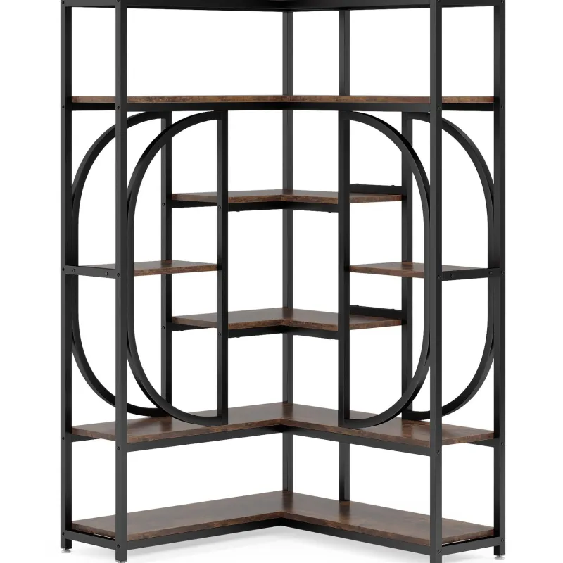 Tribesigns Bookcases & Bookshelves|Bookcases & Bookshelves*7 - Shelf Corner Bookshelf, L - Shaped Bookcase Display Rack