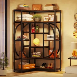 Tribesigns Bookcases & Bookshelves|Bookcases & Bookshelves*7 - Shelf Corner Bookshelf, L - Shaped Bookcase Display Rack