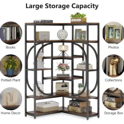 Tribesigns Bookcases & Bookshelves|Bookcases & Bookshelves*7 - Shelf Corner Bookshelf, L - Shaped Bookcase Display Rack