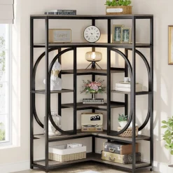 Tribesigns Bookcases & Bookshelves|Bookcases & Bookshelves*7 - Shelf Corner Bookshelf, L - Shaped Bookcase Display Rack
