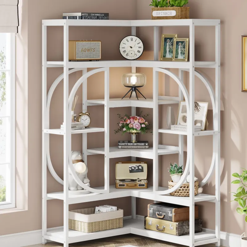 Tribesigns Bookcases & Bookshelves|Bookcases & Bookshelves*7 - Shelf Corner Bookshelf, L - Shaped Bookcase Display Rack