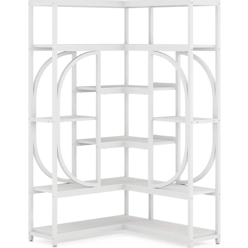 Tribesigns Bookcases & Bookshelves|Bookcases & Bookshelves*7 - Shelf Corner Bookshelf, L - Shaped Bookcase Display Rack