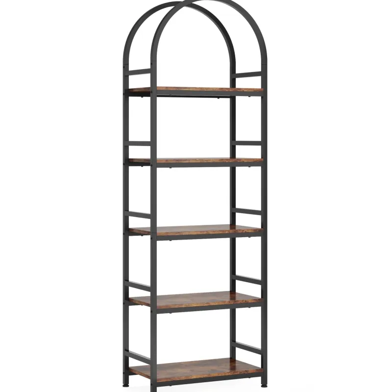 Tribesigns Corner Shelves|Corner Shelves*4 - Tier / 5 - Tier Bookshelf, Arched Bookcase Display Rack with Storage Shelves