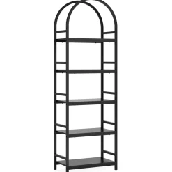 Tribesigns Corner Shelves|Corner Shelves*4 - Tier / 5 - Tier Bookshelf, Arched Bookcase Display Rack with Storage Shelves
