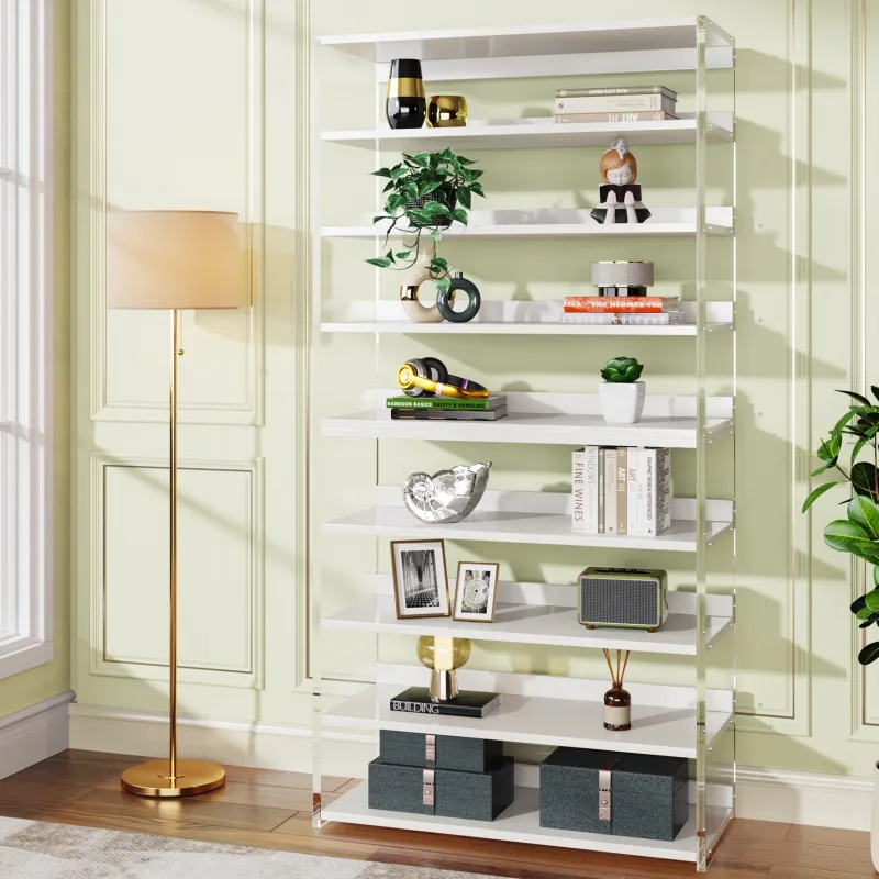 Tribesigns Bookcases & Bookshelves|Bookcases & Bookshelves*8 - Tier Bookshelf, Acrylic Bookcase Storage Display Shelf