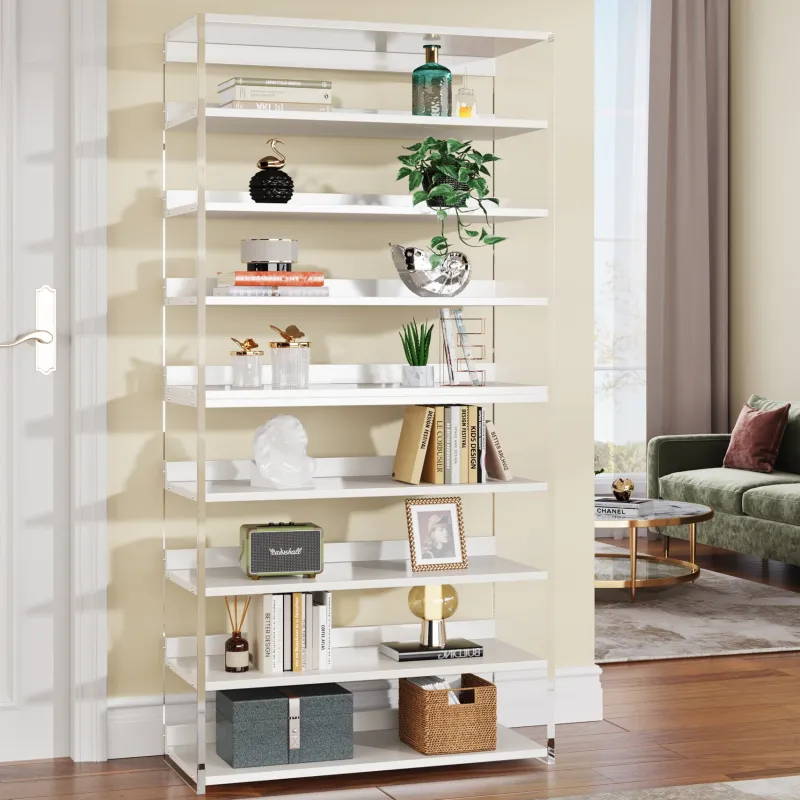 Tribesigns Bookcases & Bookshelves|Bookcases & Bookshelves*8 - Tier Bookshelf, Acrylic Bookcase Storage Display Shelf