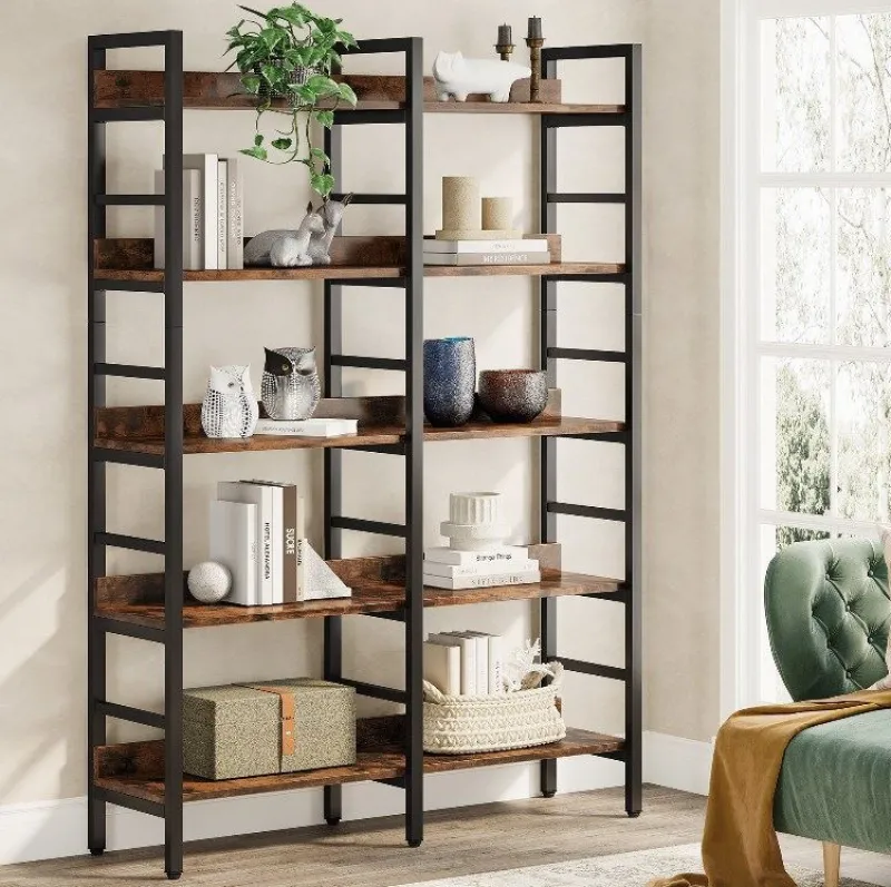 Tribesigns Bookcases & Bookshelves|Bookcases & Bookshelves*5 - Tier Bookshelf, Double Wide Bookcase Storage Shelves Unit