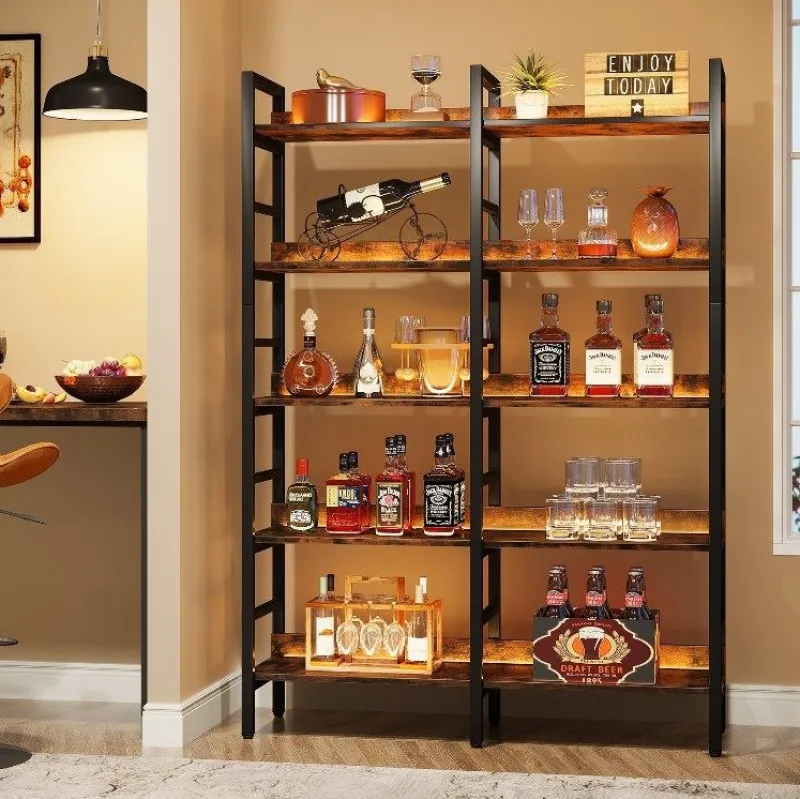 Tribesigns Bookcases & Bookshelves|Bookcases & Bookshelves*5 - Tier Bookshelf, Double Wide Bookcase Storage Shelves Unit