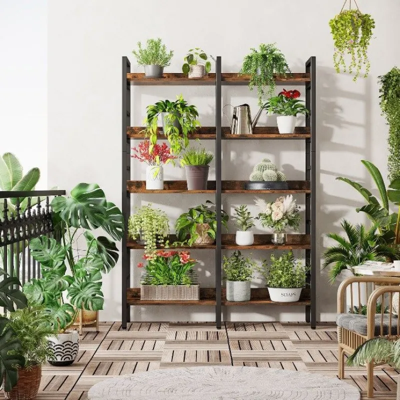 Tribesigns Bookcases & Bookshelves|Bookcases & Bookshelves*5 - Tier Bookshelf, Double Wide Bookcase Storage Shelves Unit