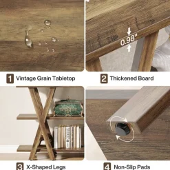 Tribesigns Console Tables|Console Tables*3 - Tier Console Table, Farmhouse Hallway Table with Storage Shelves