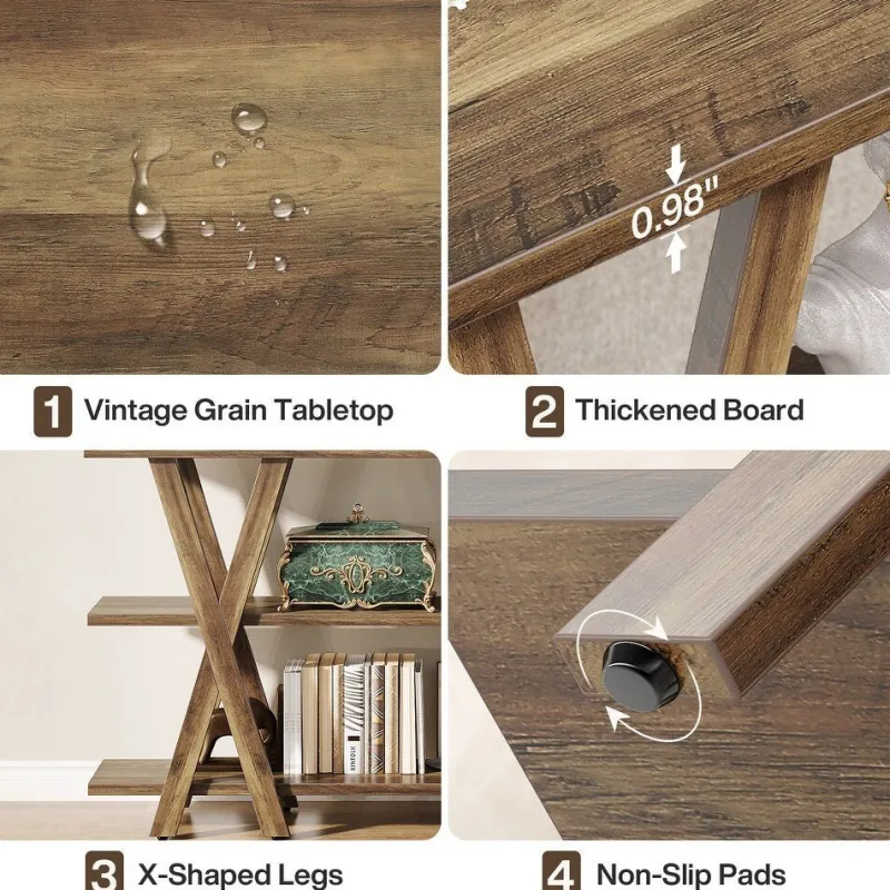 Tribesigns Console Tables|Console Tables*3 - Tier Console Table, Farmhouse Hallway Table with Storage Shelves