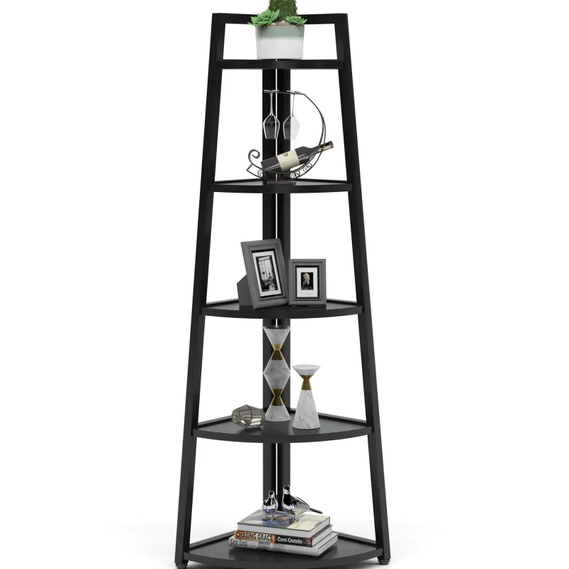 Tribesigns Bookcases & Bookshelves|Bookcases & Bookshelves*5 - Tier Corner Shelf, 70" Tall Corner Ladder Shelf Small Bookshelf