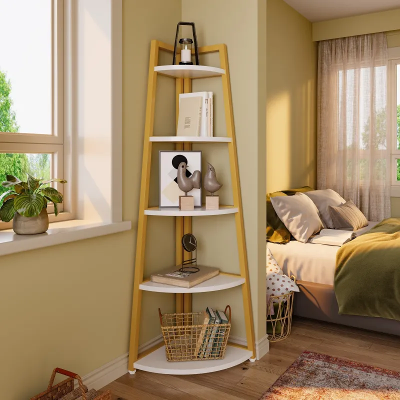 Tribesigns Bookcases & Bookshelves|Bookcases & Bookshelves*5 - Tier Corner Shelf, 70" Tall Corner Ladder Shelf Small Bookshelf