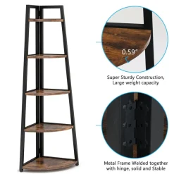 Tribesigns Bookcases & Bookshelves|Bookcases & Bookshelves*5 - Tier Corner Shelf, 70