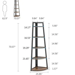 Tribesigns Bookcases & Bookshelves|Bookcases & Bookshelves*5 - Tier Corner Shelf, 70