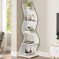 Tribesigns Corner Shelves|Corner Shelves*5 - Tier Corner Shelf, Modern Wall Corner Bookshelf Bookcase