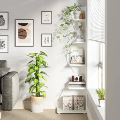 Tribesigns Corner Shelves|Corner Shelves*5 - Tier Corner Shelf, Modern Wall Corner Bookshelf Bookcase