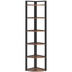 Tribesigns Corner Shelves|Corner Shelves*6 - Tier Corner Shelf, Small Corner Bookshelf Storage Rack