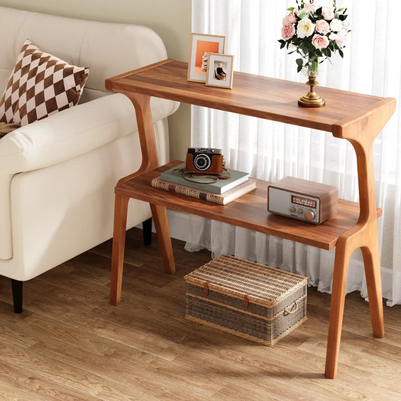 Tribesigns End & Side Tables*2 - Tier End Table, Slim Sofa Side Table with Storage Shelf