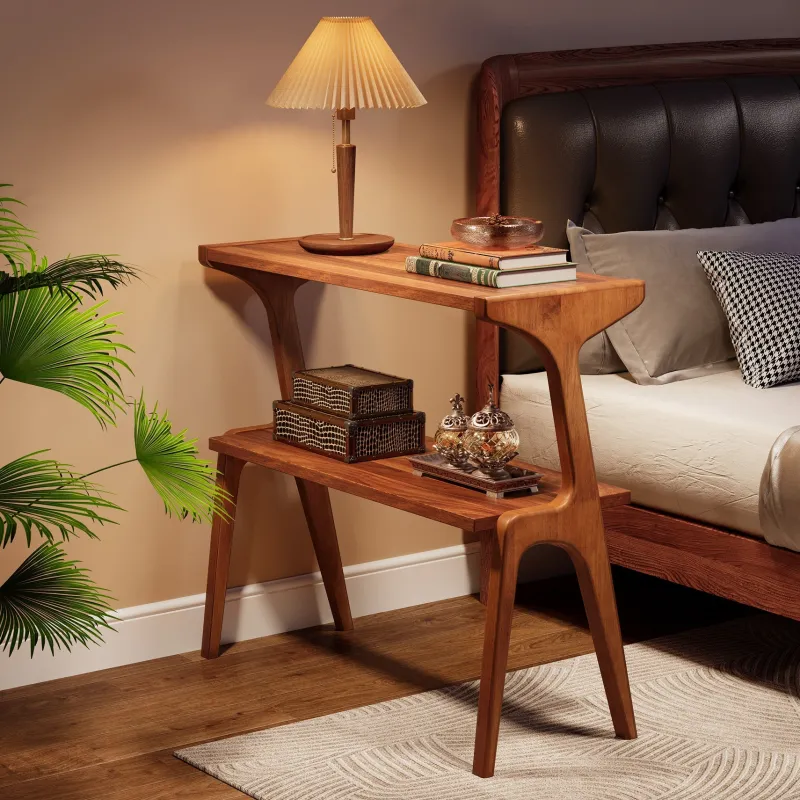 Tribesigns End & Side Tables*2 - Tier End Table, Slim Sofa Side Table with Storage Shelf
