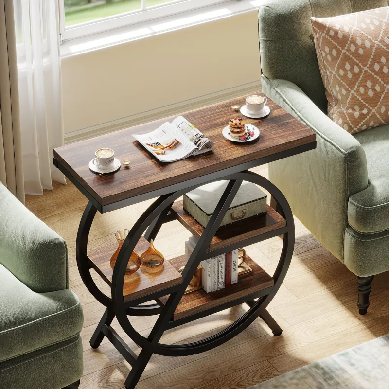 Tribesigns End & Side Tables*4 - Tier End Table, Small Side Table Snack Table with Storage Shelves