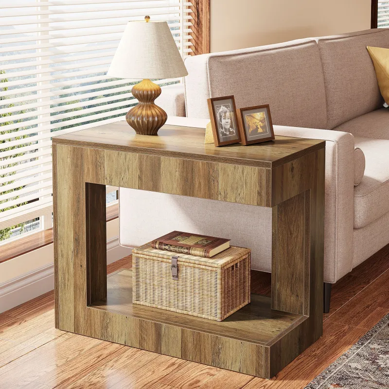 Tribesigns End & Side Tables*2 - Tier End Table, Small Sofa Side Table With Open Storage Shelf