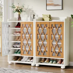 Tribesigns Shoe Racks & Cabinets|Shoe Racks & Cabinets*7 - Tier Shoe Cabinet, Modern Wood Shoe Rack With Adjustable Shelves