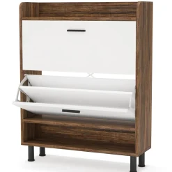 Tribesigns Shoe Racks & Cabinets|Shoe Racks & Cabinets*2 - Tier Shoe Cabinet Shoe Organizer with Flip Doors & Open Shelves