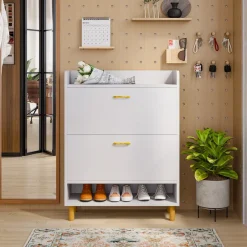 Tribesigns Shoe Racks & Cabinets|Shoe Racks & Cabinets*2 - Tier Shoe Cabinet Shoe Organizer with Flip Doors & Open Shelves