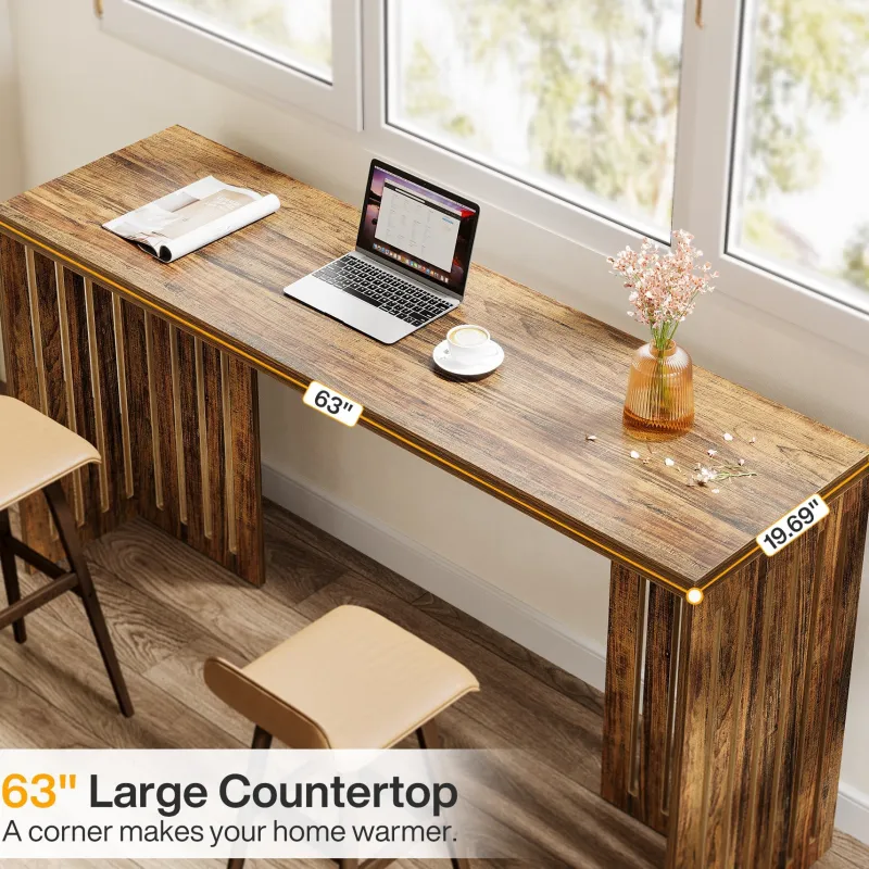 Tribesigns Dining Tables*63" Bar Table, Rectangular High Top Kitchen & Dining Table(Only Table)