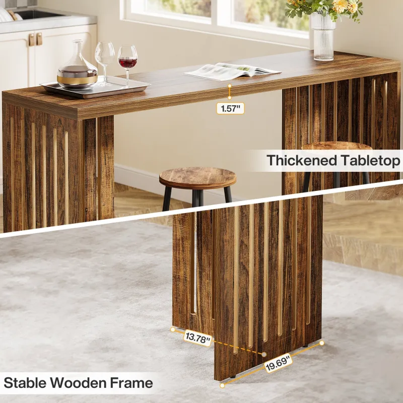Tribesigns Dining Tables*63" Bar Table, Rectangular High Top Kitchen & Dining Table(Only Table)