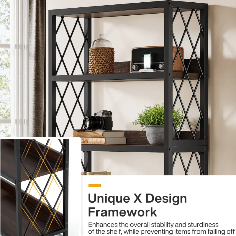 Tribesigns Bookcases & Bookshelves|Bookcases & Bookshelves*67" Book Shelf, 5 - Tier Bookcase Storage Organizer with Open Shelves