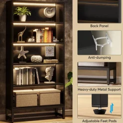 Tribesigns Bookcases & Bookshelves|Bookcases & Bookshelves*70.8