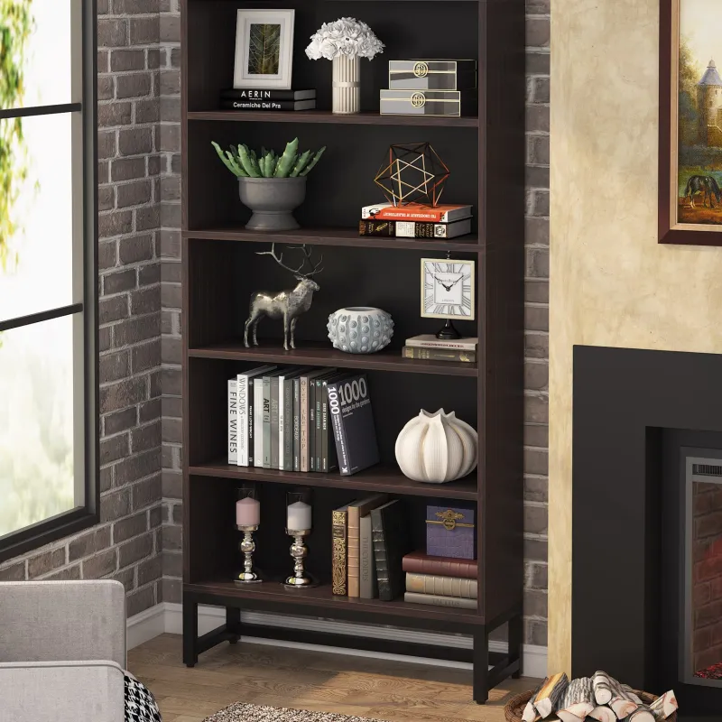 Tribesigns Bookcases & Bookshelves|Bookcases & Bookshelves*70.8" Bookcase, Large Bookshelf Organizer with 5 - Tier Storage Shelves